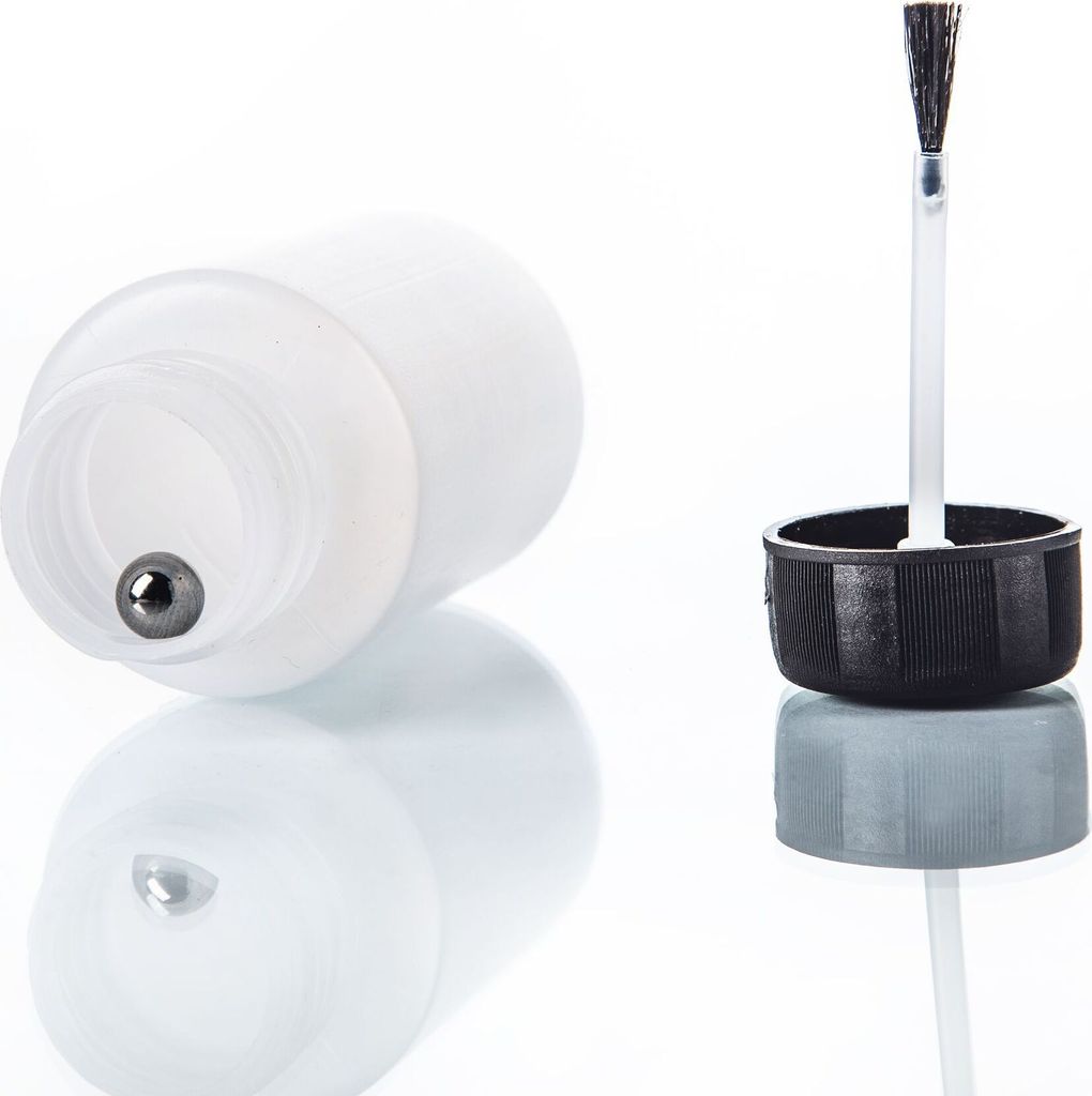 BenBow Kunststoffflasche mit Pinsel und Mischkugel 50ml x500, Auslaufsicher, HDPE – Vielseitige Anwendung für Farben, Klebstoffe und Schmiermittel