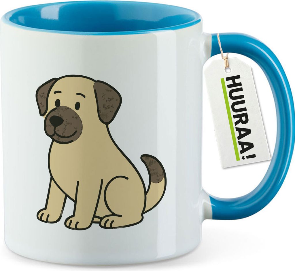 Huuraa Kaffeetasse Kangal Comic Kangi 330ml Blau Keramik Kaffeebecher Geschenkidee