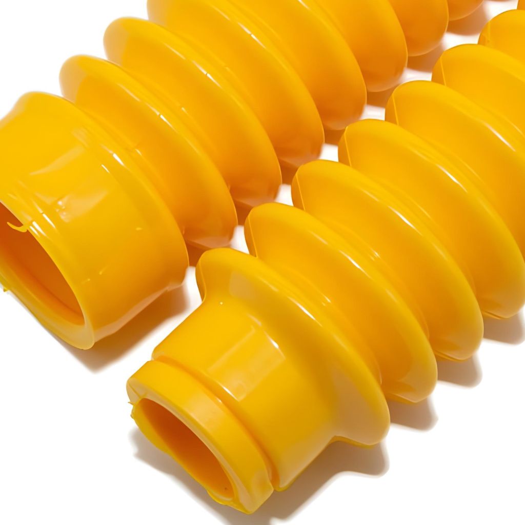 MZA 2x Faltenbalg f. Telegabel - gelb - Mokick / Roller