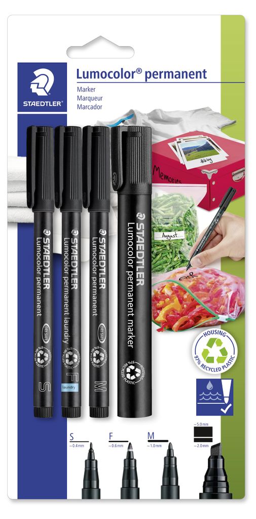 STAEDTLER Lumocolor gemischtes Marker-Set Blisterkarte mit Produktbild 