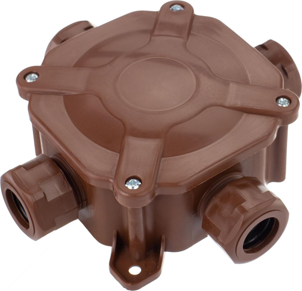 Aufputzdose, hermetisch, braun, 75x75 IP67, PAWBOL A.0035BR