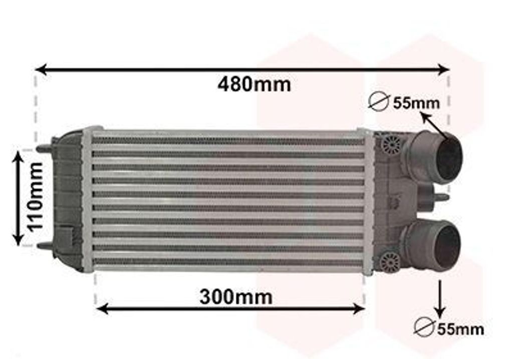 VAN WEZEL 40014702 Ladeluftkühler LLK passend für PEUGEOT 207 (WA, WC) Turbo Intercooler