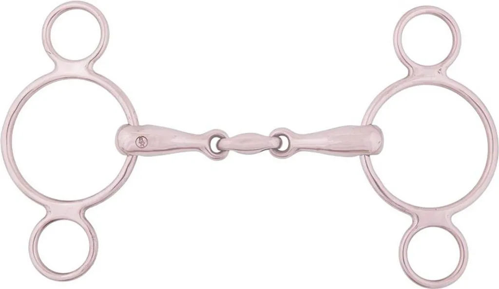 Mors à 3 anneaux BR double brisure 18mm en acier inoxydable massif