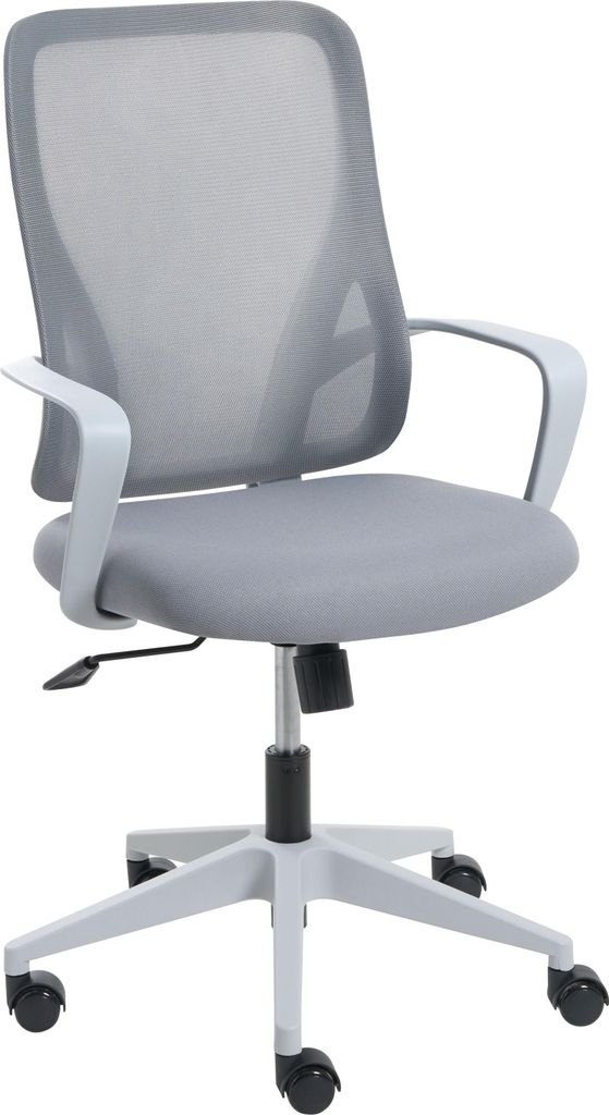BELIANI Bürostuhl Hellgrau aus Mesh Stoff Höhenverstellbar Drehbar Wipp Funktion Modernes Design Schreibtischstuhl Drehstuhl für Home Office Büro