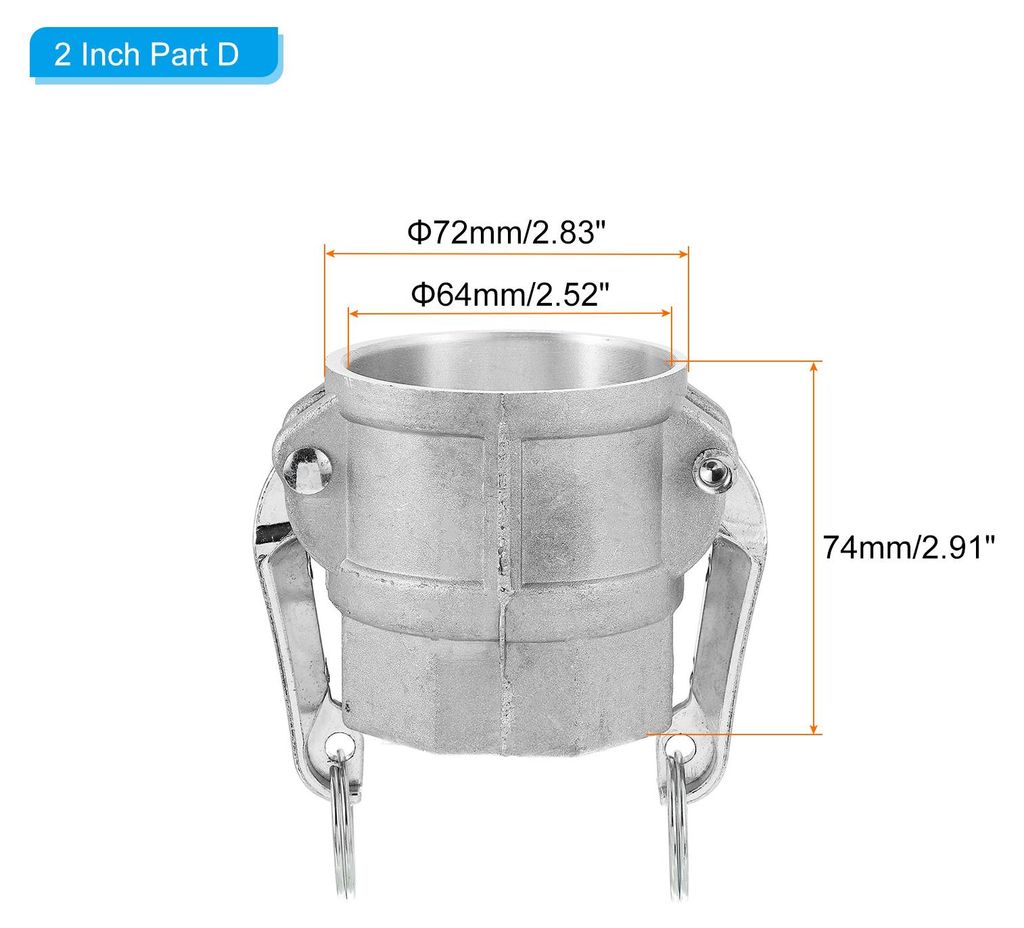2 Stš¹ck Aluminiumlegierung Schlauchverbinder D50-2"-NPT, Camlock Fittings(Typ DC-Innenspiralklemme) Mit ?lbest?ndiger Dichtung