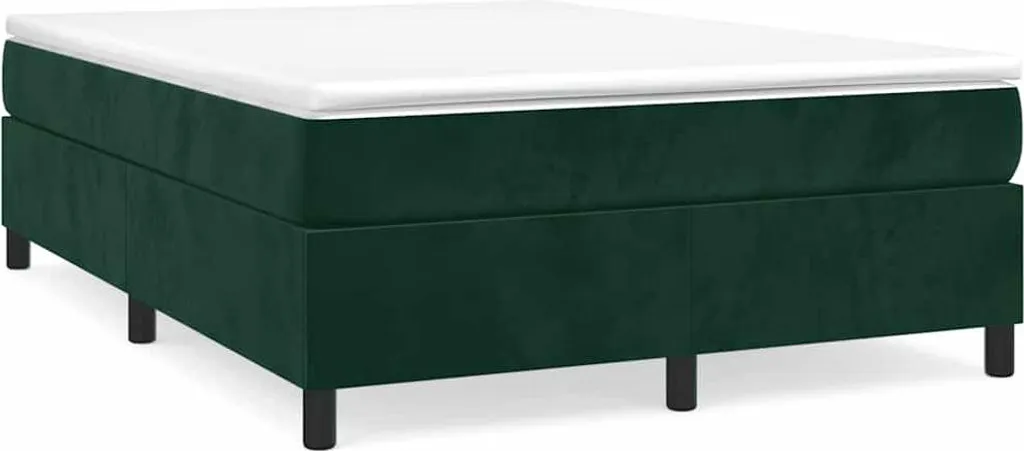 Cadre de lit 140x200 cm en velours vert foncé sans matelas haut de gamme