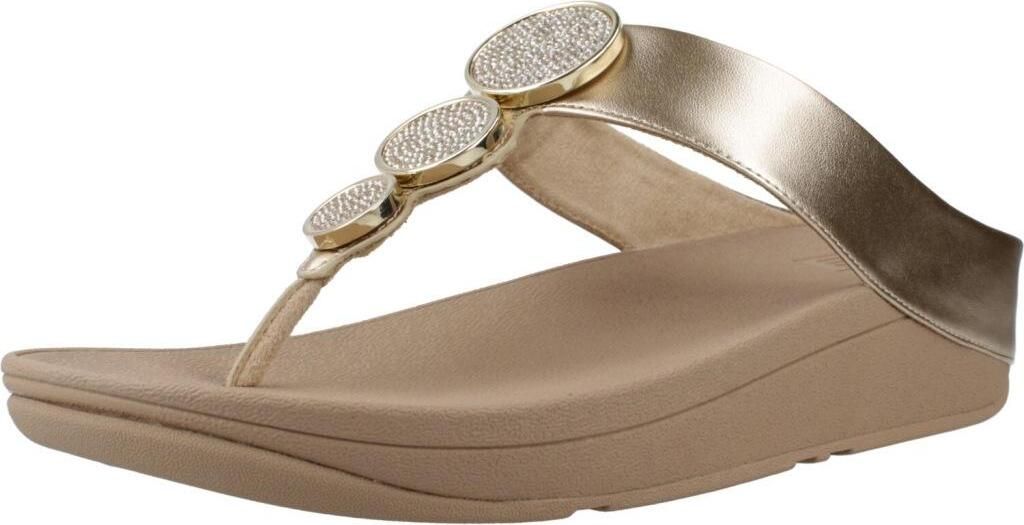 FitFlop Halo Bead-Circle Metallic Toe-Post Sandals Metallic Light Beige 41