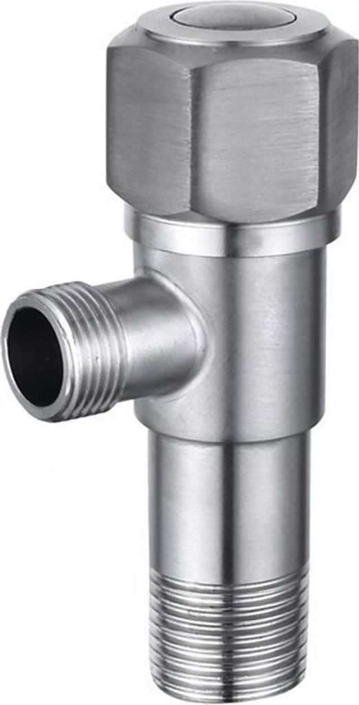 INF 304 Edelstahl Eckventil Dreiwege Hochfluss - 1/2" Einlass, 3/8" Auslass