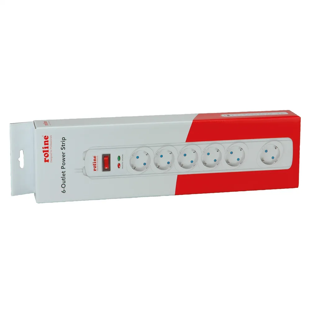 ROLINE 19.07.1606 Multipresa 6 Posti Protezione Sovratensioni 230V 2m