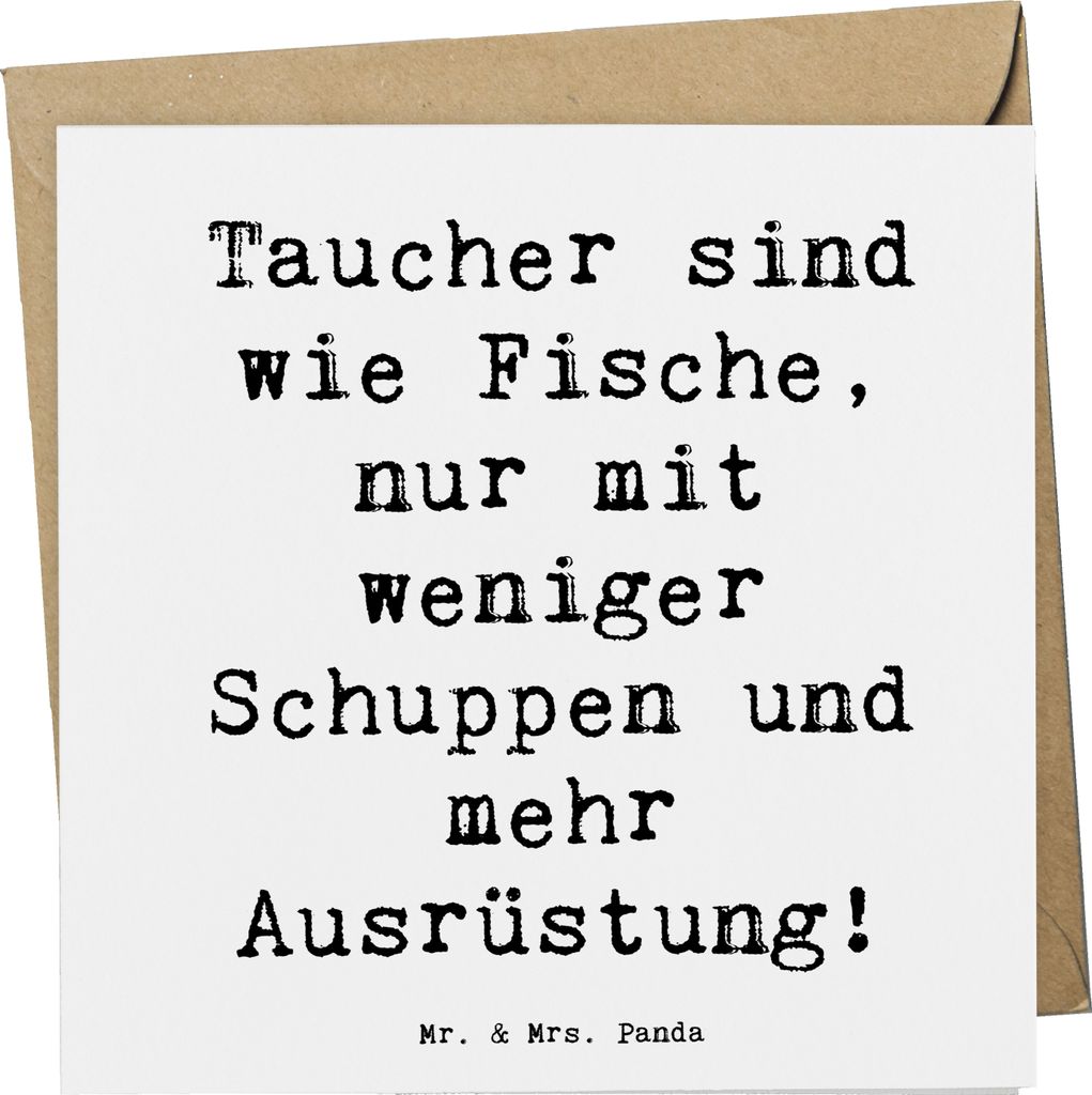 Mr. & Mrs. Panda Glückwunschkarte Spruch Tauchen Abenteuer - Weiß - Geschenk, Sportler, taucher, doppelkarte, anlasskarte, Sportarten, Teamsport,...