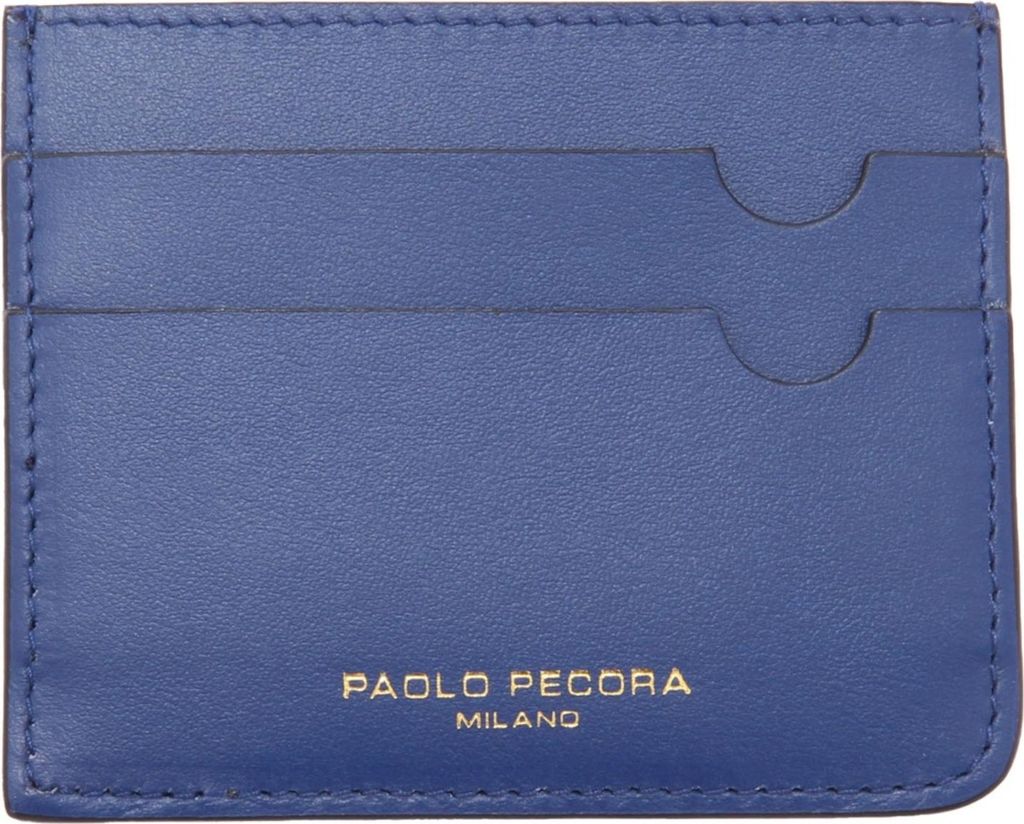 9655AI portacarte di credito uomo PAOLO PECORA man leather card holder bluette