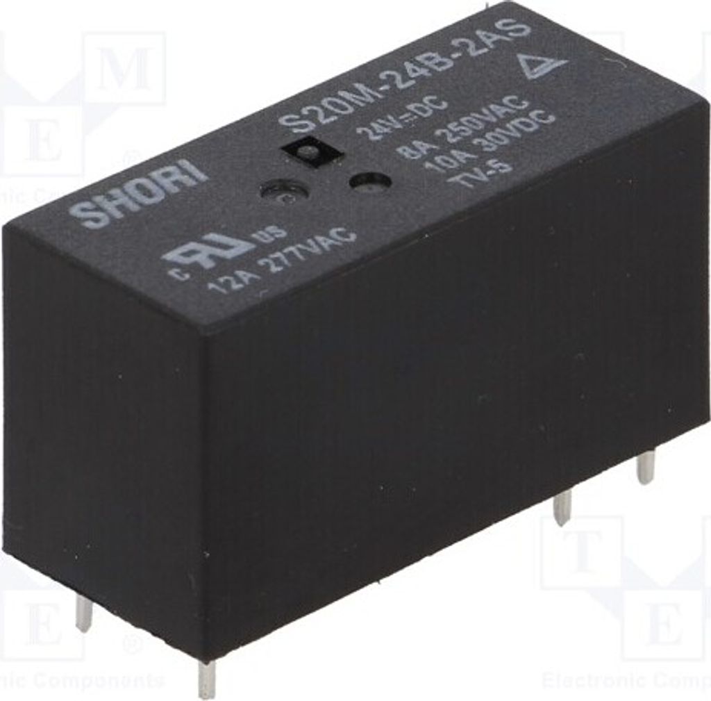 1x Relais: elektromagnetisch USpule : 24VDC Mini 400mW S20M-24B-2AS Elektromagne