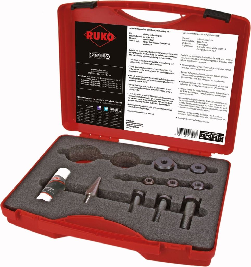 Ruko-109006-Set of 5 screw punchers (jeu de 5 perforateurs Image du produit 