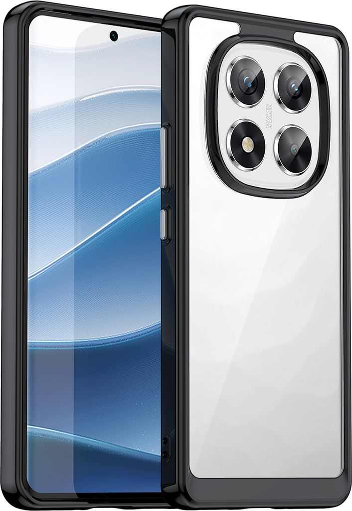 Schutzhülle für Xiaomi Redmi Note 14 Pro 5G Klar Rückseite Stoßfeste TPU Silikon Bumper Hülle Schwarz