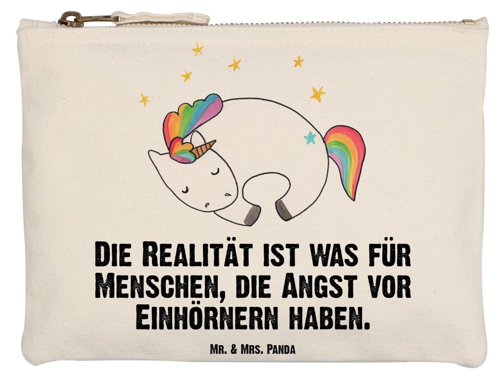 Mr. & Mrs. Panda Schlampermäppchen Einhorn Nacht Grösse XL Große - Weiß - Geschenk, Kulturtasche, Ruhe, Federtasche, Kosmetiktasche, Mäppchen,...