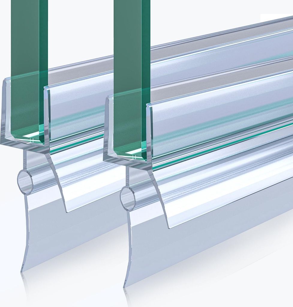 Mai & Mai Duschdichtung PVC | Duschtürdichtung für 6mm Glasstärke | Ersatzdichtung für Duschtüren & Duschkabinen | Länge: 60cm Unterdichtung ...
