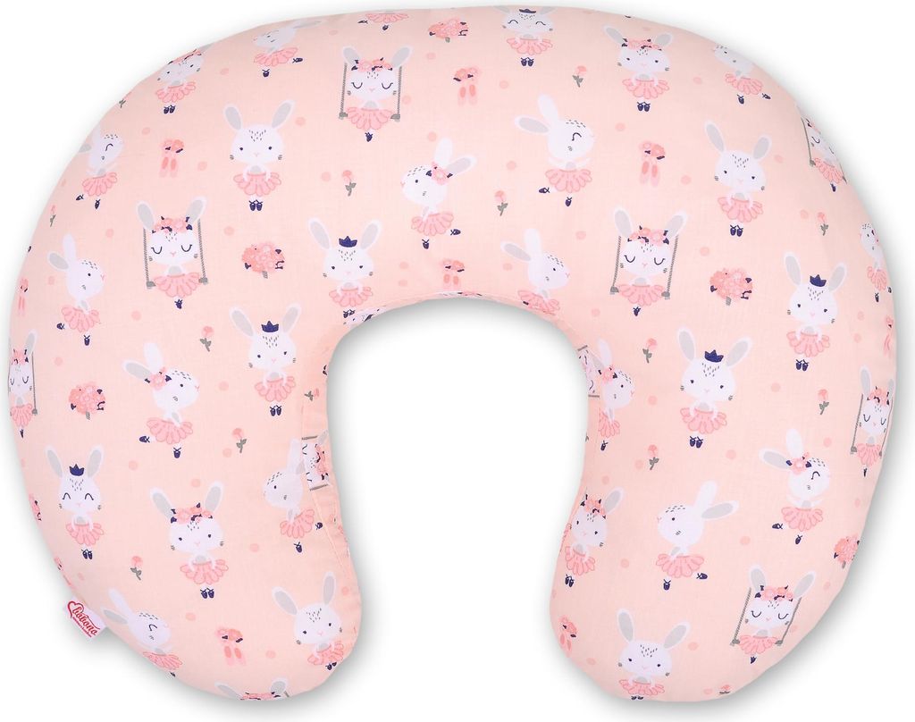 Abnehmbares Sitzsack-Stillkissen - rosa Ballerina-Häschen