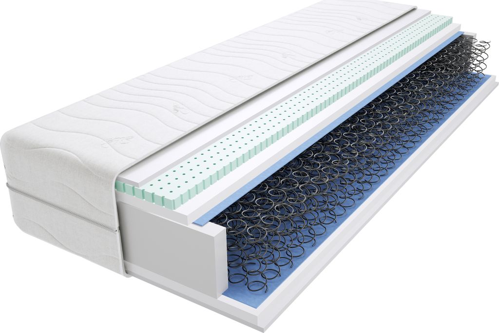 Matratze 130x195 cm Doppelmatratze, H3 Mittelfest Bonellfedermatratze 17 cm Hoch Latex Hypoallergene, HR-Schaum, Wendematratze mit Klimafaser, Gest...