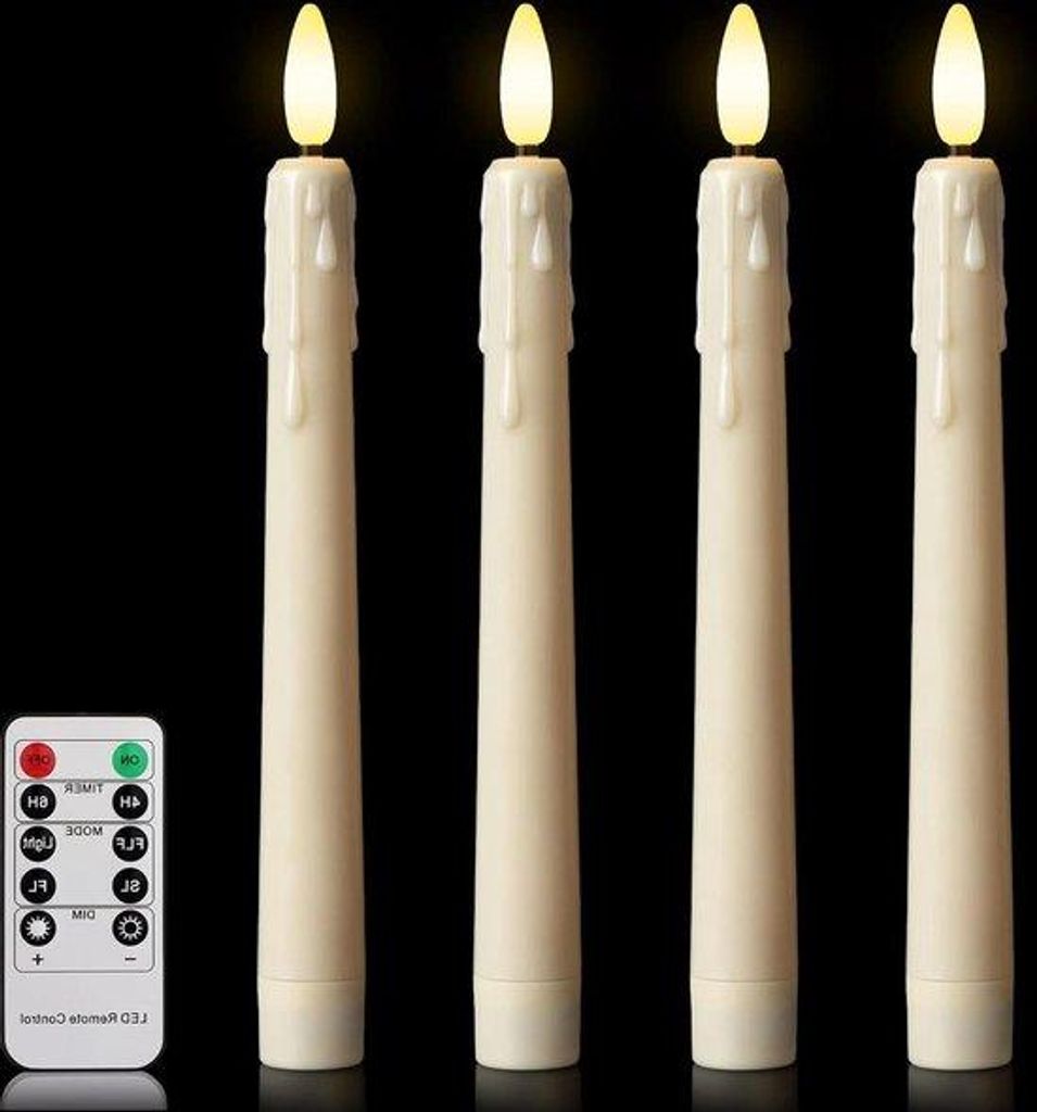Batteriebetriebene LED-Lichterketten mit Fernsteuerung und Zündungsvorrichtung - flikkerfrei - verstellbar - warmweißes Licht - flammfreie Kerzen...