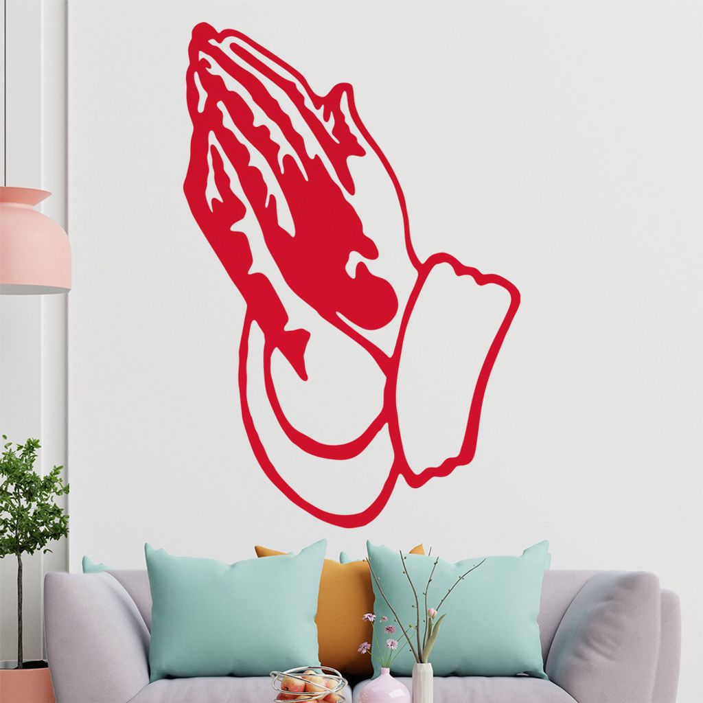 KIWISTAR Betende Hände - Christentum Jesus Wandtattoo in 6 Größen - Wandaufkleber Wall Sticker - Dekoration, Küche, Wohnzimmer, Schlafzimmer, B...