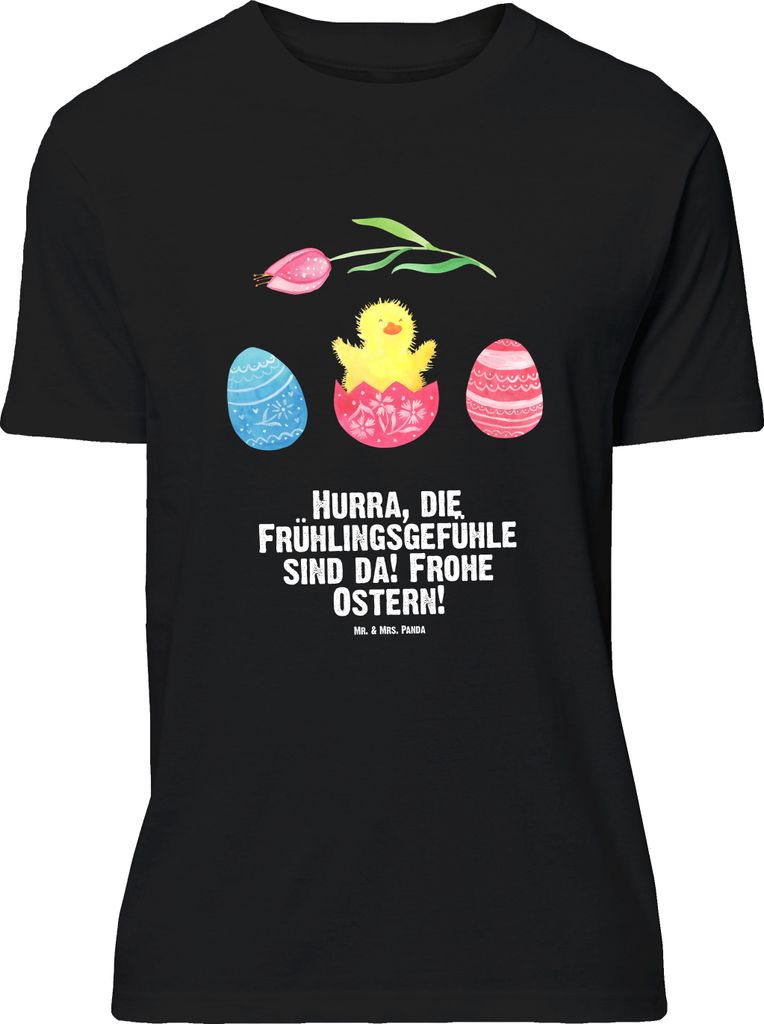 Mr. & Mrs. Panda Größe L T-Shirt Küken Schlüpfen - Schwarz - Geschenk, Ostern, Shirt, Freude, Frohe, Tshirt, mit Spruch, Liebe Grüße, Ostergr...