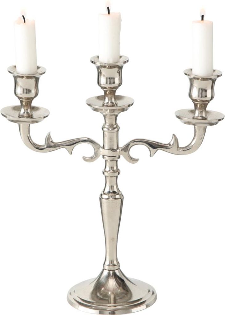 Boltze Kerzenständer Varas silber 3-flammig, Hähe 26 cm, Immagine del prodotto 