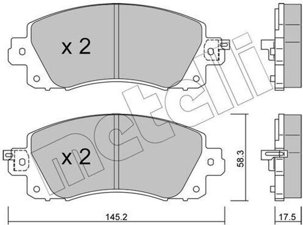METELLI Bremsbeläge Satz Vorne Bremsklötze für SUBARU XV (GT) 22-1161-0