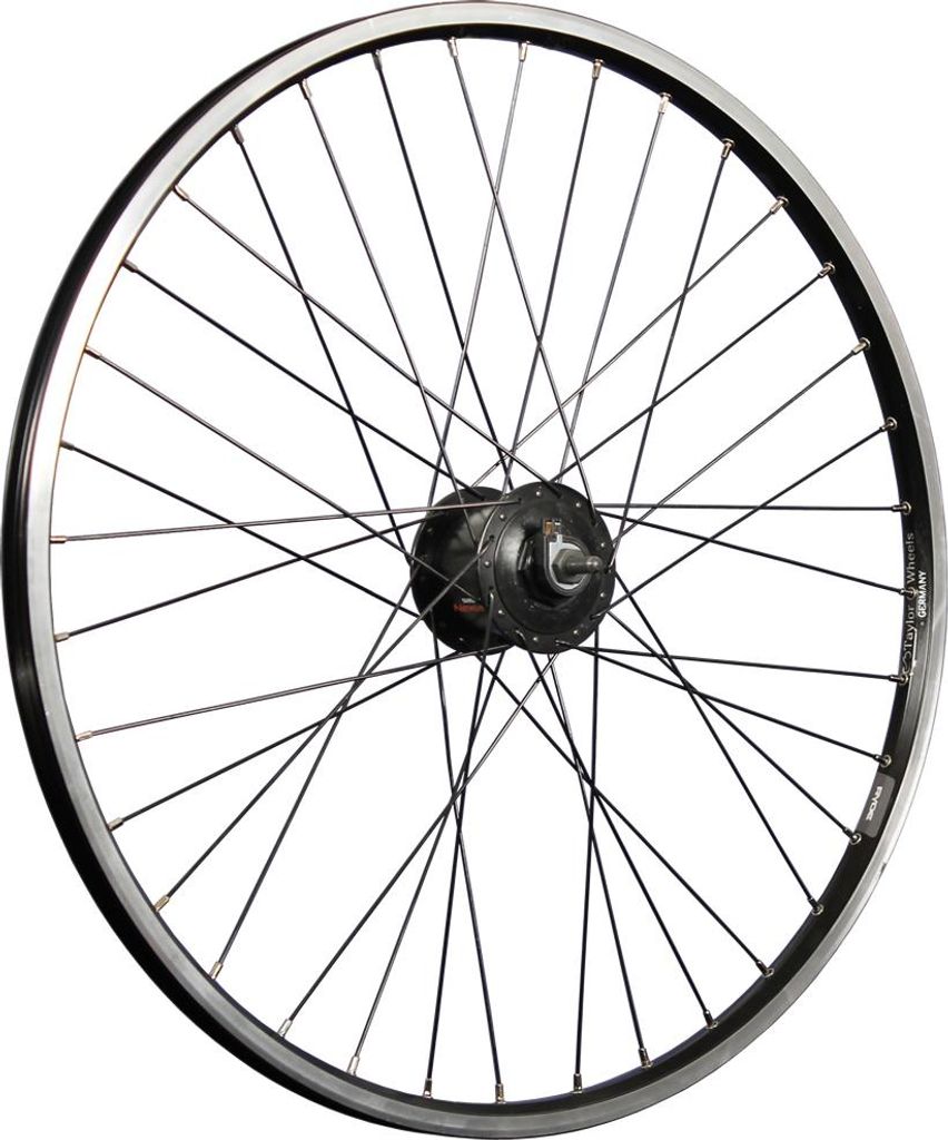 26 Zoll Vorderrad Zac19 geöst DT Champion Speichen Shimano Nabendynamo schwarz