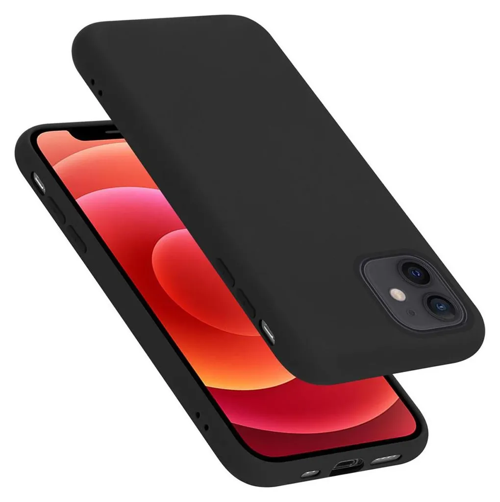 Cadorabo custodia protettiva per Apple iPhone 12 MINI custodia in nero telefono cellulare Custodia Cover TPU Etui
