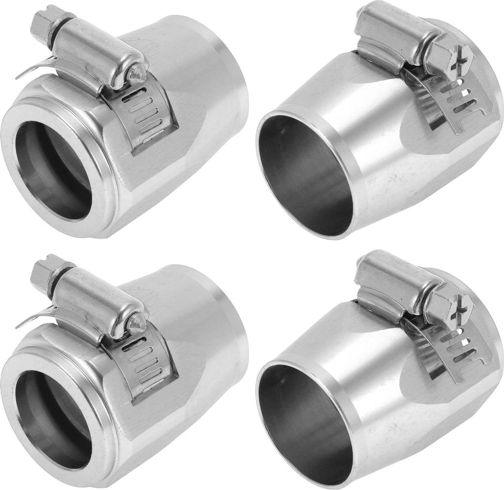 AN14 Schlauchschellenklemme / Gummischlauch-Endschelle für Öl- und Kraftstoffrohre / Robuste Aluminiumlegierung / 4 Stück Silberton