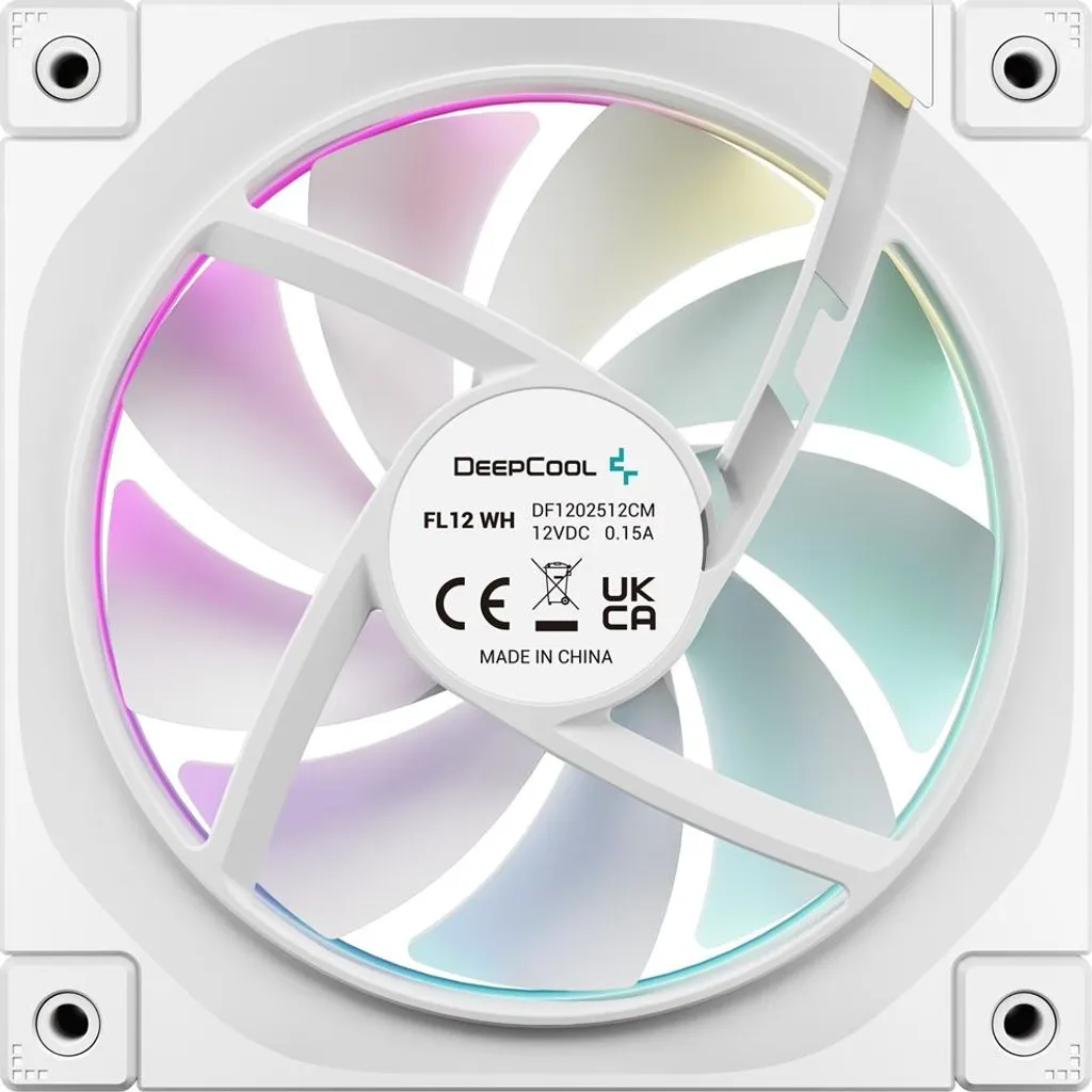 Refroidissement PC optimal : Pack 3 ventilateurs DeepCool FL12 WH 120mm blanc
