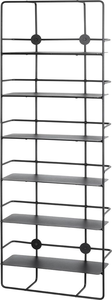 Wandregal >37563< in schwarz, Metall - 37x103x14cm (BxHxT)