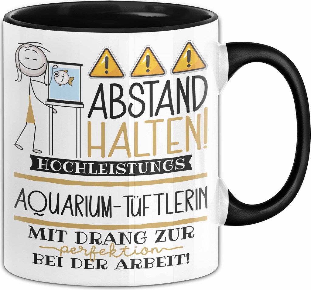 Aquarium-Tüftlerin Tasse Geschenk Lustig Abstand Halten Produktbild 