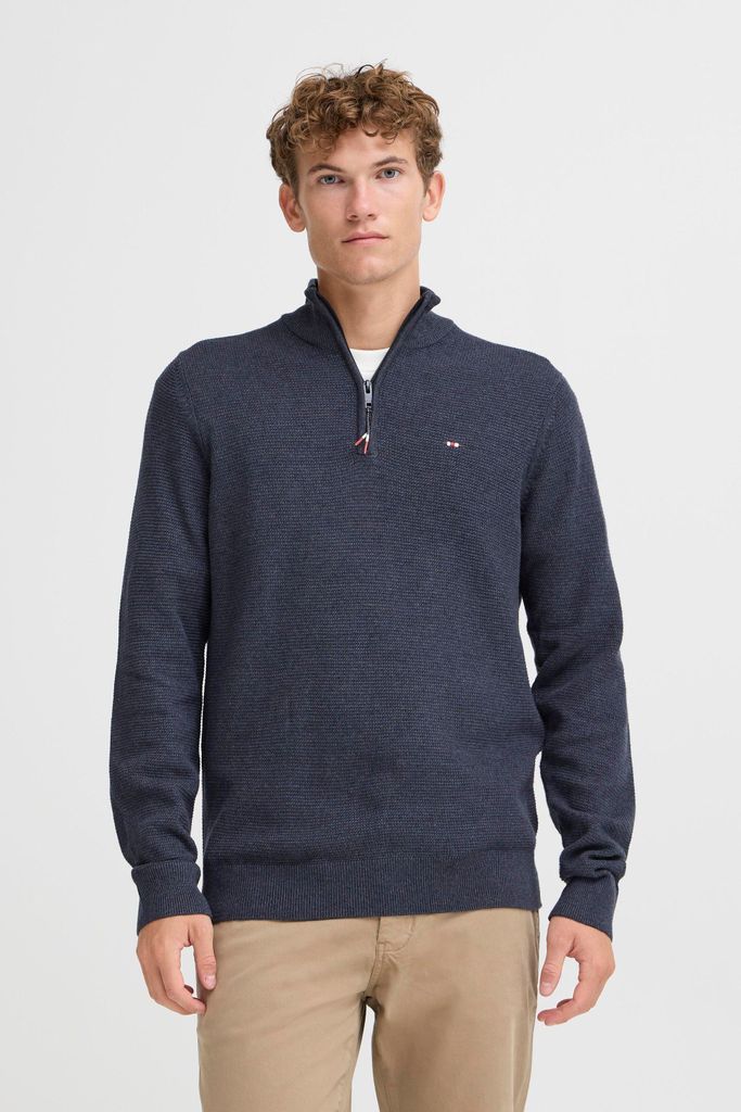FQ 1924 FQGRANBY Herren Strickpullover Troyer Feinstrick Pullover 100% Baumwolle regular fit