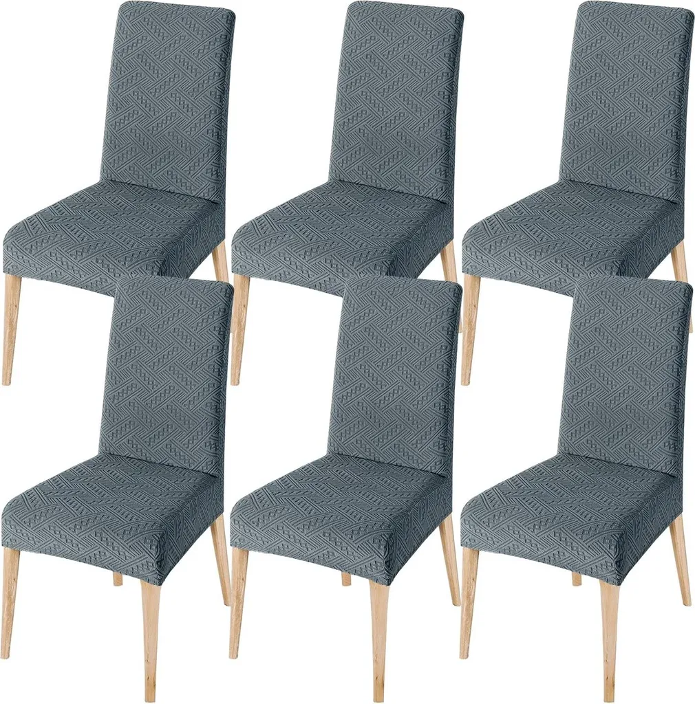 Housse de Chaise Universelle Grise - Lot de 6 Protections Élastiques