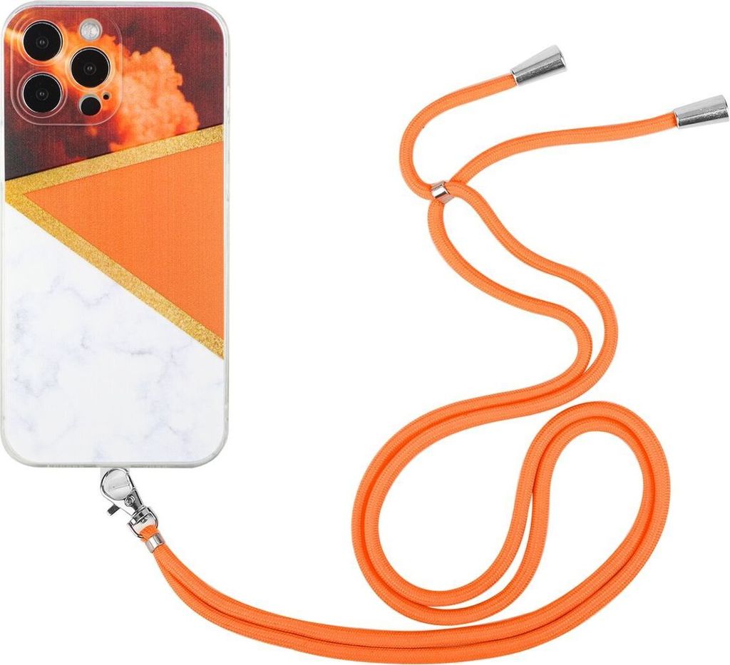 König Design Hülle kompatibel mit Apple iPhone 12 Pro Max Kunststoff Handykette Cover - Case Handyhülle Orange