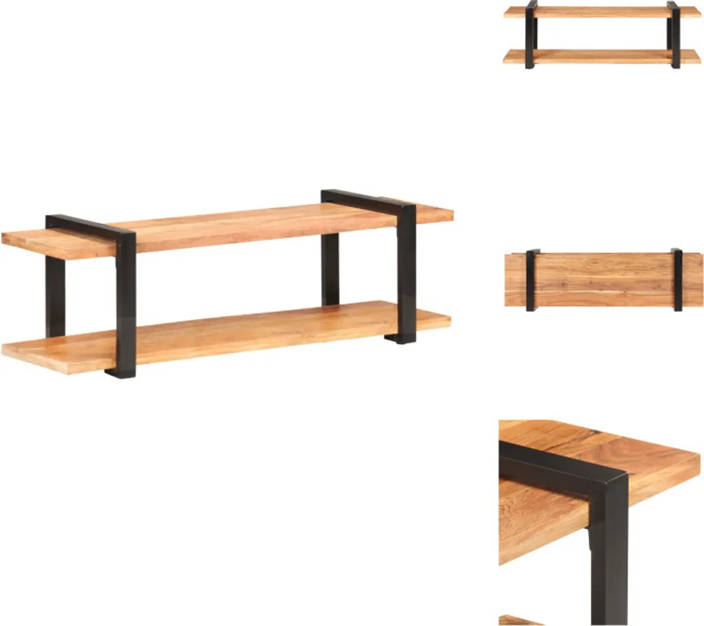 Mobile TV vidaXL 130x40x40 cm Legno Acacia Massiccio - Arredo Soggiorno