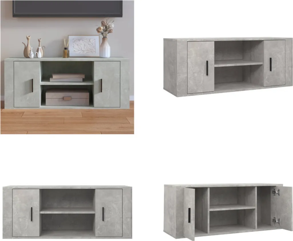 vidaXL Mobile TV grigio cemento 100x35x40 cm materiale a base di legno - Mobile TV - Mobili TV - Mobili TV - Porta TV