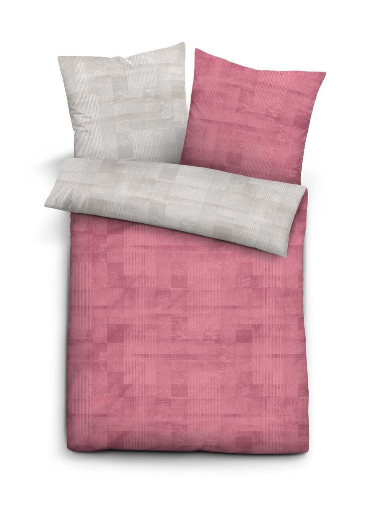 Biberna Mako Satin Wendebettwäsche 636061-537 Größe 155x220/80x80 cm rot