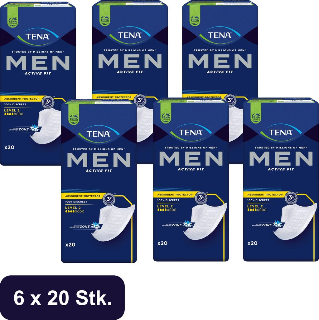 TENA Men - Active Fit Level 2 - 6x20 Stk. Produktbild 