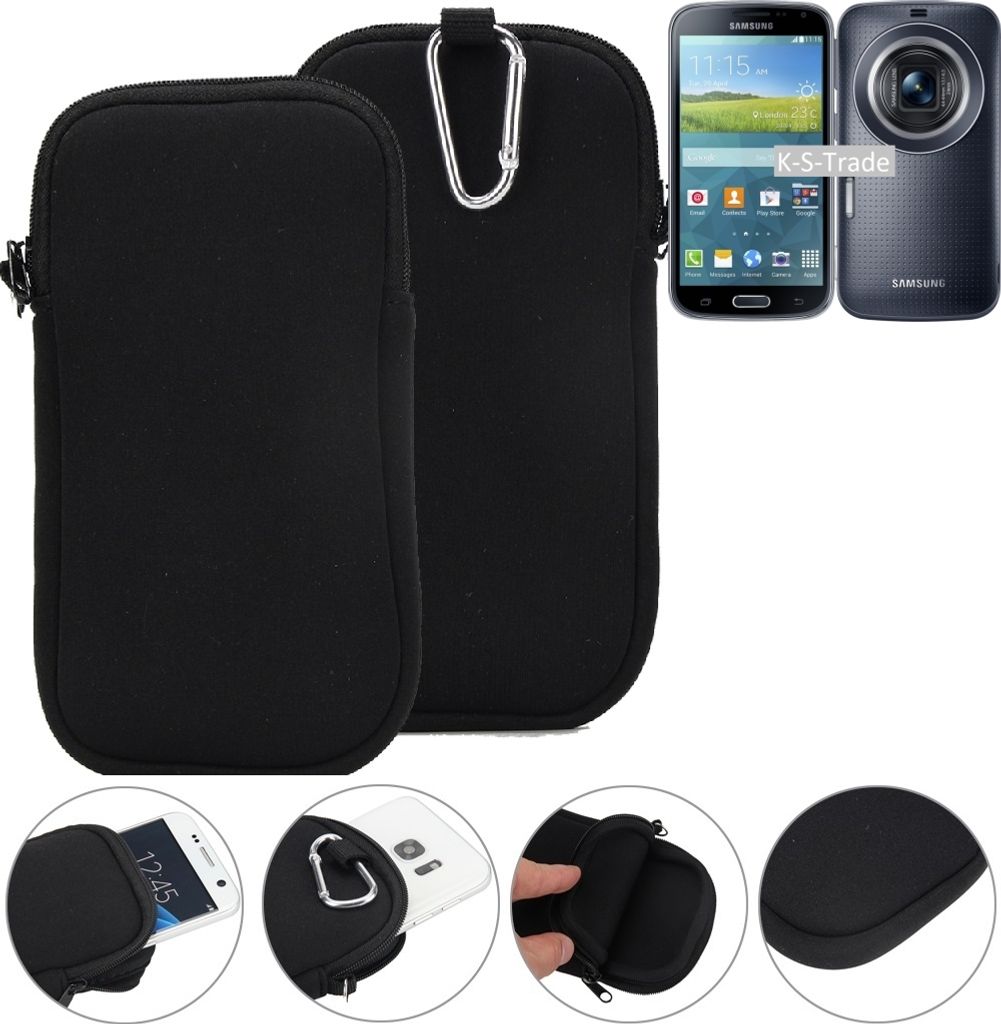K-S-Trade Neopren-Hülle Handy-Hülle kompatibel mit Samsung Galaxy K zoom LTE Schutzhülle Neoprenhülle Sleeve Schutz-Hülle Gürtel Tasche Case