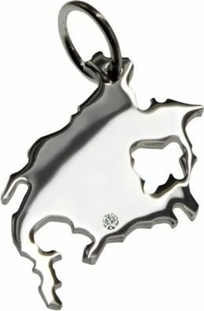 Cadeau voyage : Pendentif Amérique du Nord en argent et diamant 0,015ct