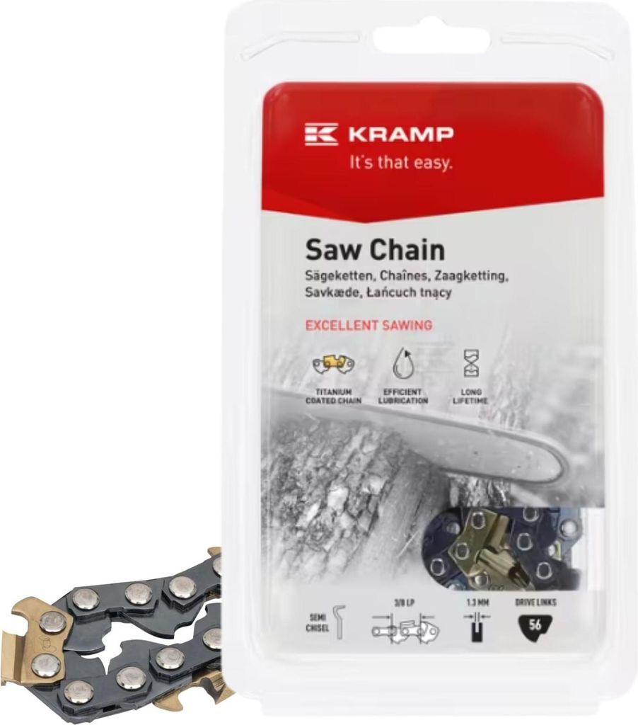 Sägekette für Husqvarna- und Stihl-Motorsägen, 1,3 mm, 3/8" Halbmeißel, 56 Treibglieder, 16