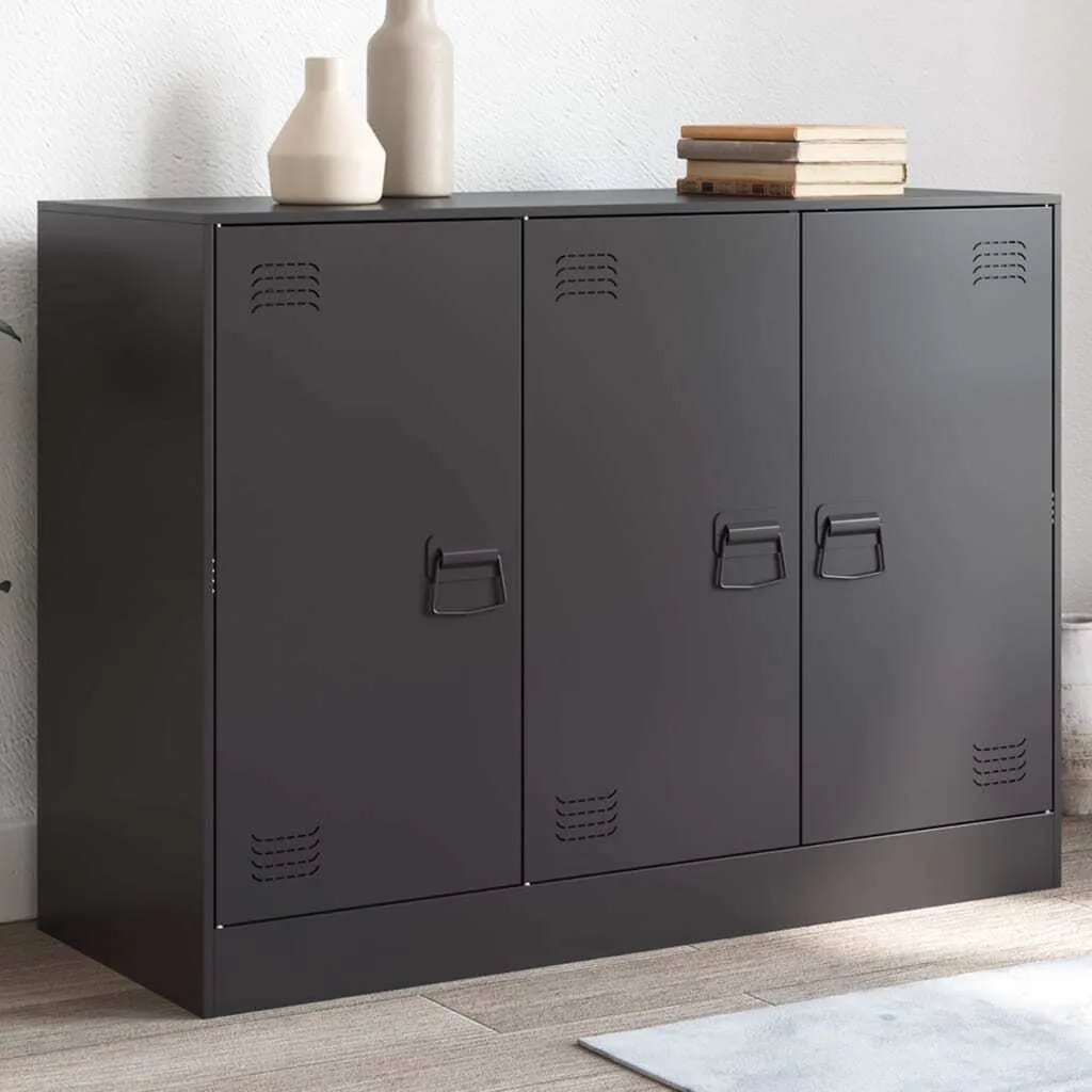 vidaXL Madia Nera Stile Industrial 99cm | Mobile Acciaio Design Loft