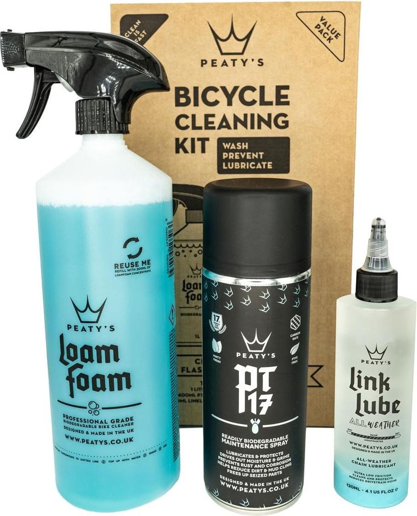 Peaty's Wash Prevent Lubricate Starter Pack 1 L-400 ml-120 ml Fahrrad - Wartung und Pflege