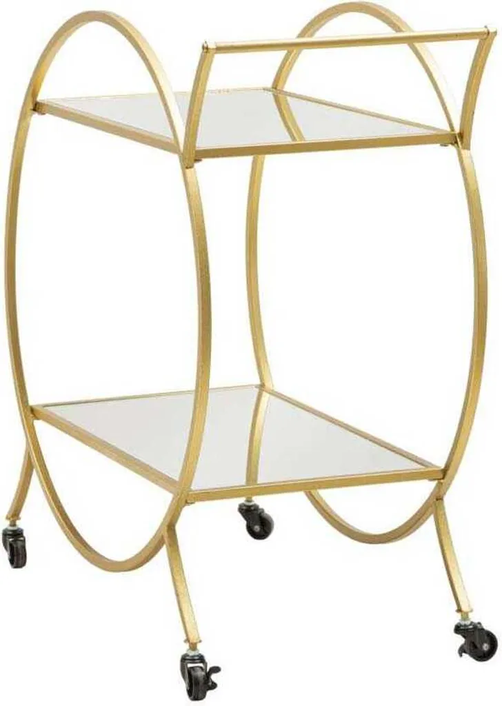 Chariot de bar miroir Globe : la solution de rangement chic et dorée - 3