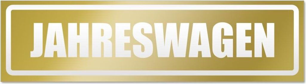 Kiwistar Jahreswagen invertiert Magnetschild Schild magnetisch - 45cm Gold - Magnetfolie für Auto PKW Kfz