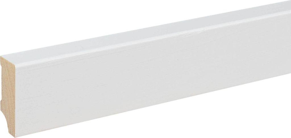 Sockelleiste Massivholz 16 x 40 x 2400 mm Weiß zum Kleben, Schrauben & Nageln Massivholz Fußleiste by PROVISTON 24 Meter | 10 Stück