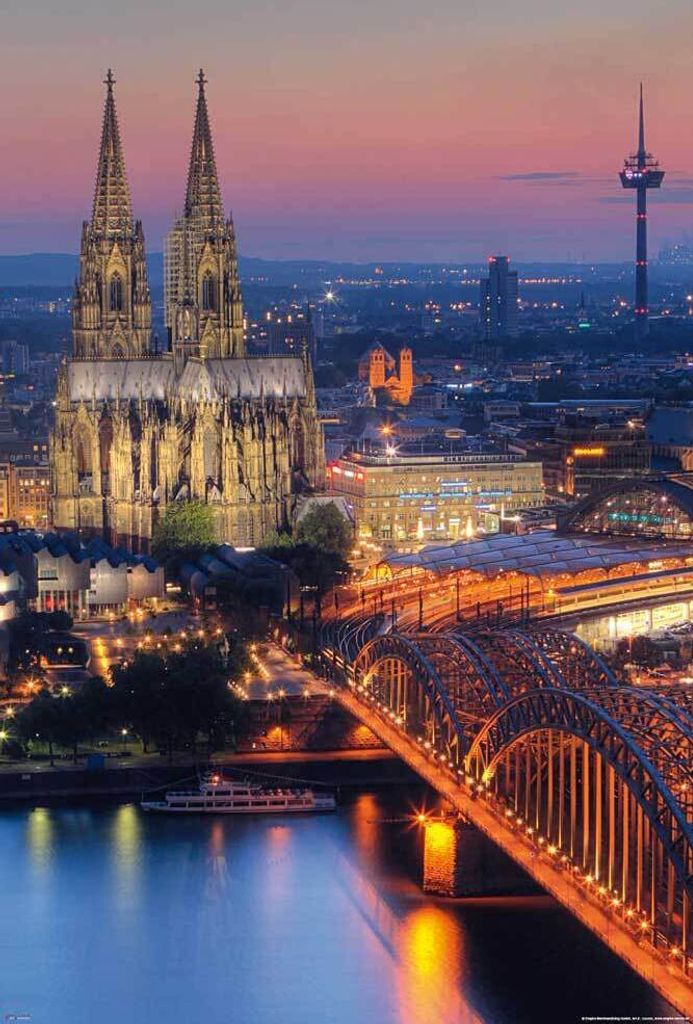Deutsche Städte Poster Kölner Dom Nacht Produktbild 