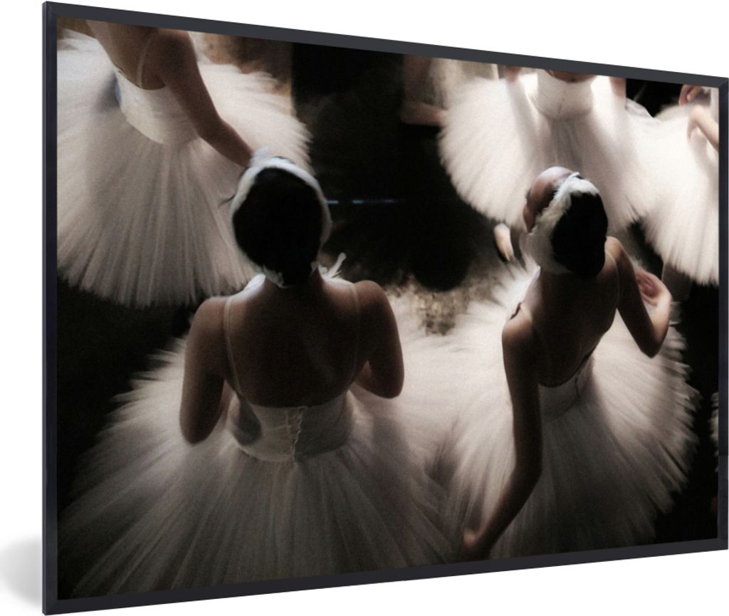 MuchoWow Gerahmtes Poster Ballett - Ballerina - Tanz 60x40 cm - Poster mit Schwarzem Bilderrahmen Wandposter Rahmen Foto Bilder - Printing - Wand...